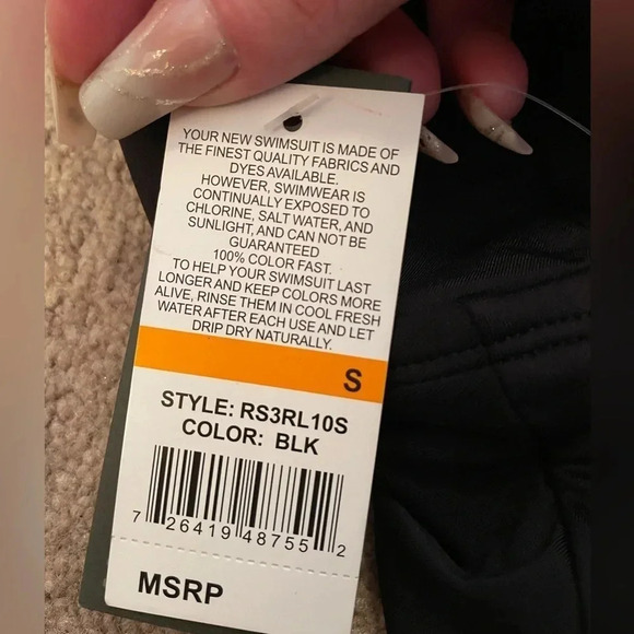 Kenneth Cole Ruffle-Licious Tiered Halter Neck Swimsuit size small black - Picture 8 of 16